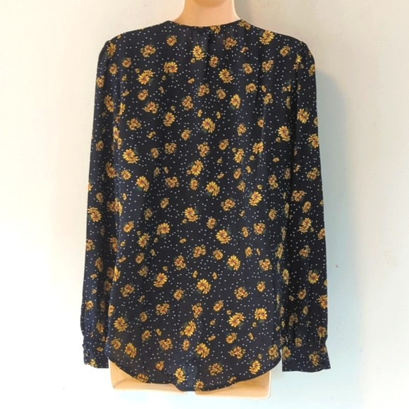 Saks Fifth Avenue Dotted Daisy-Print Blouse S - Picture 5 of 15